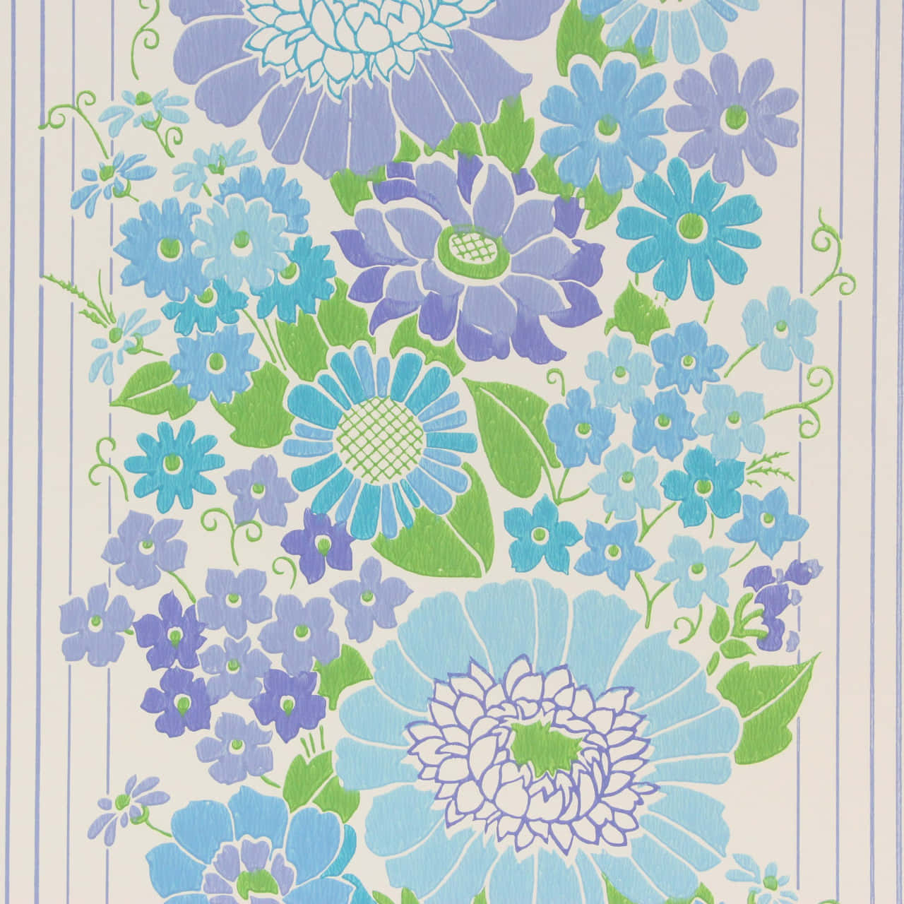 Vintage Floral Pattern70s Style Wallpaper