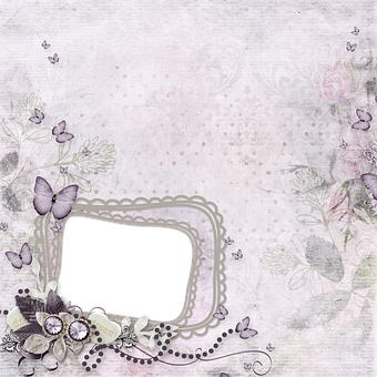 Vintage Floral Scrapbook Frame PNG