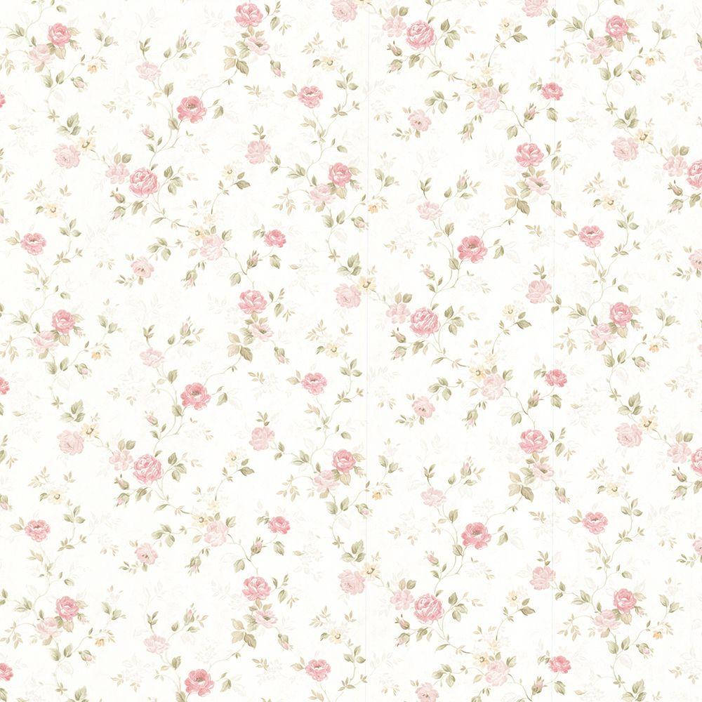 Vintage Floral White Pattern Wallpaper