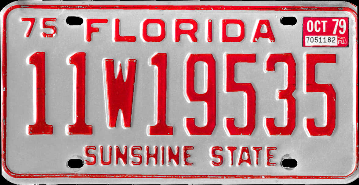 Vintage Florida License Plate1979 PNG