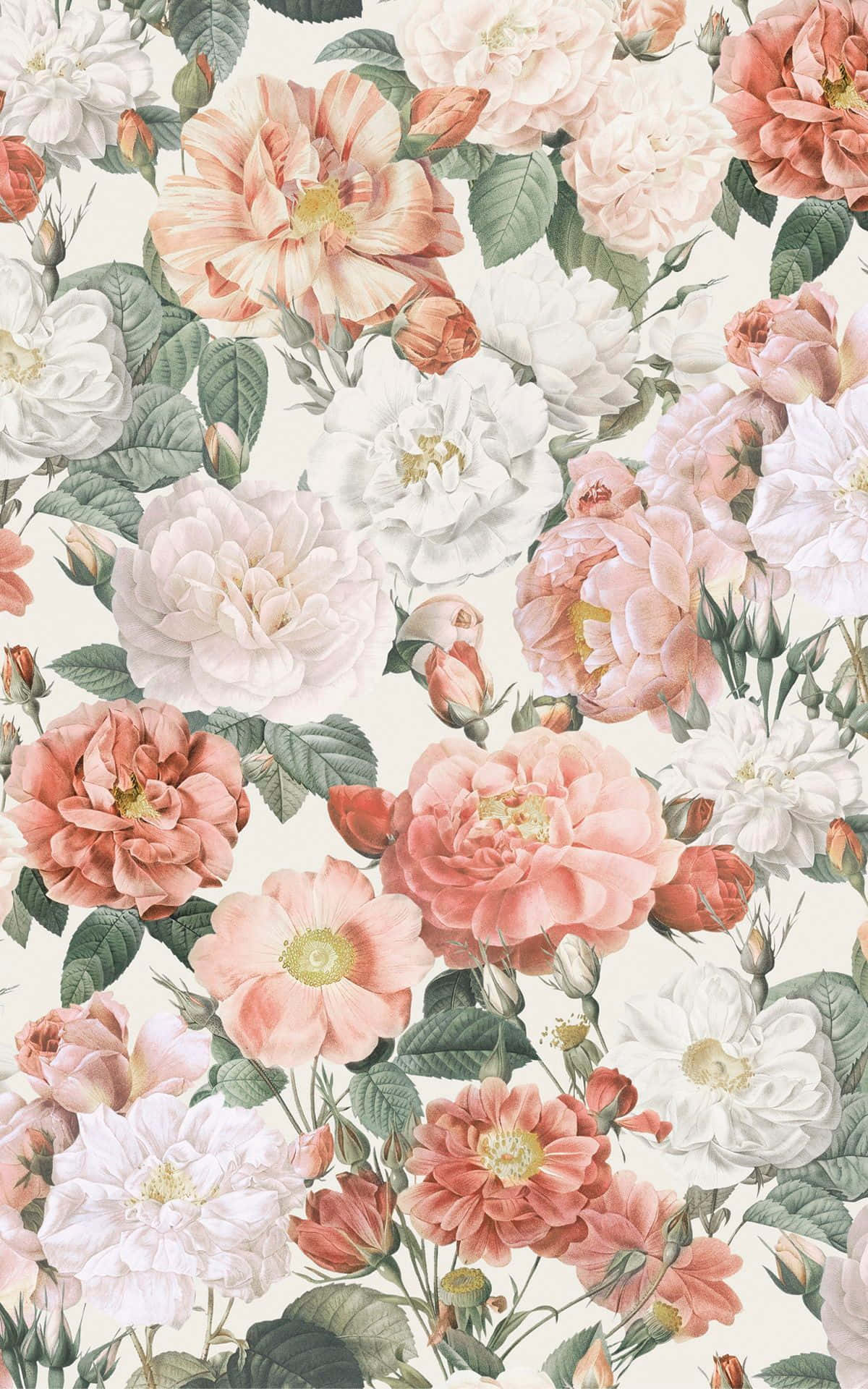 Experience The Timeless Beauty Of A Vintage Flower Wallpaper