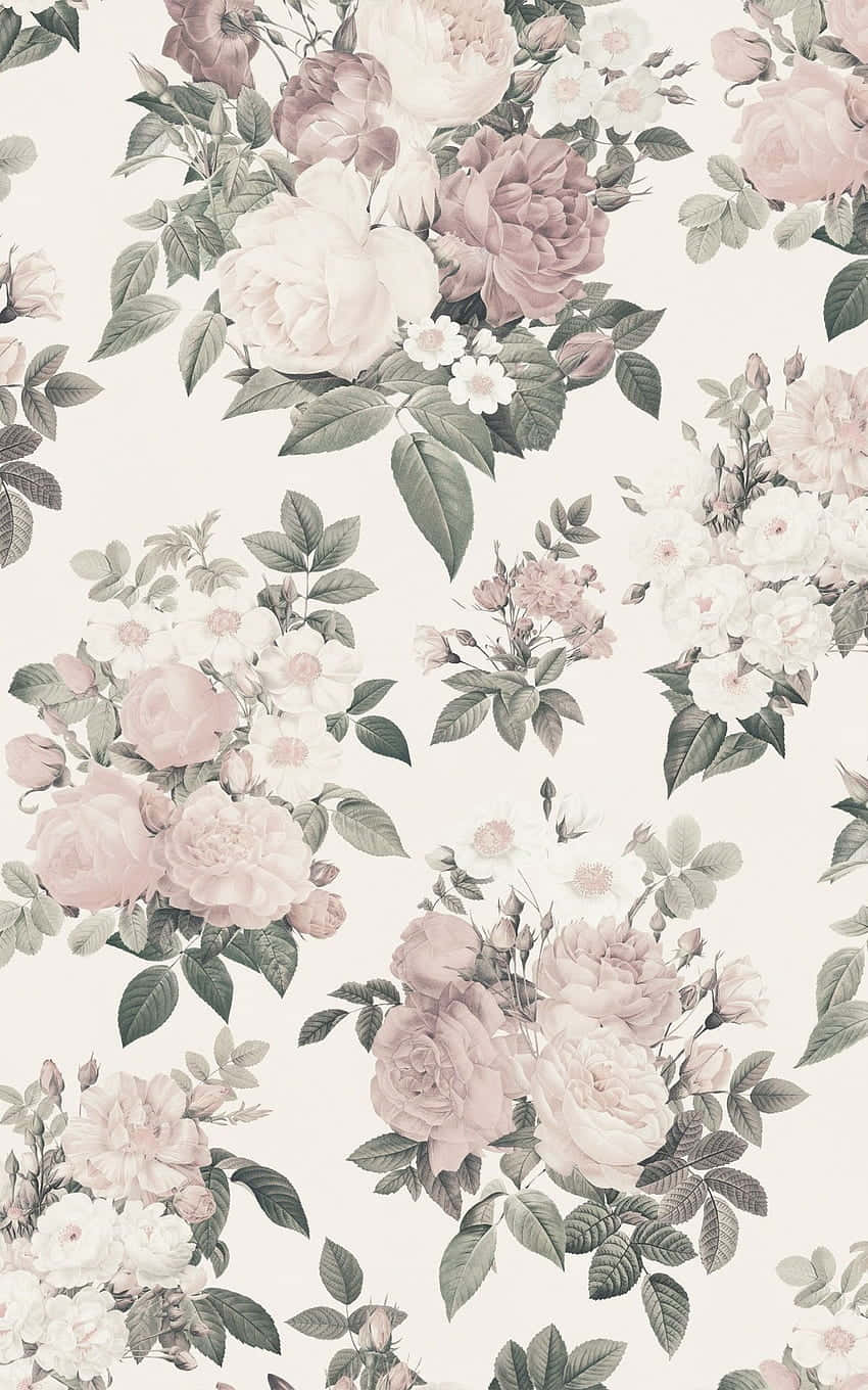 Mærk friskheden af foråret med et vintage blomster mønster. Wallpaper