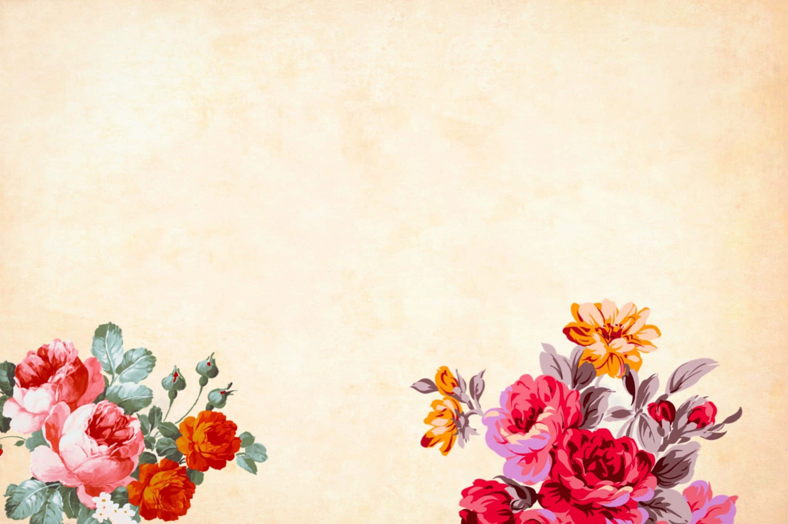 A Vintage Background With Flowers