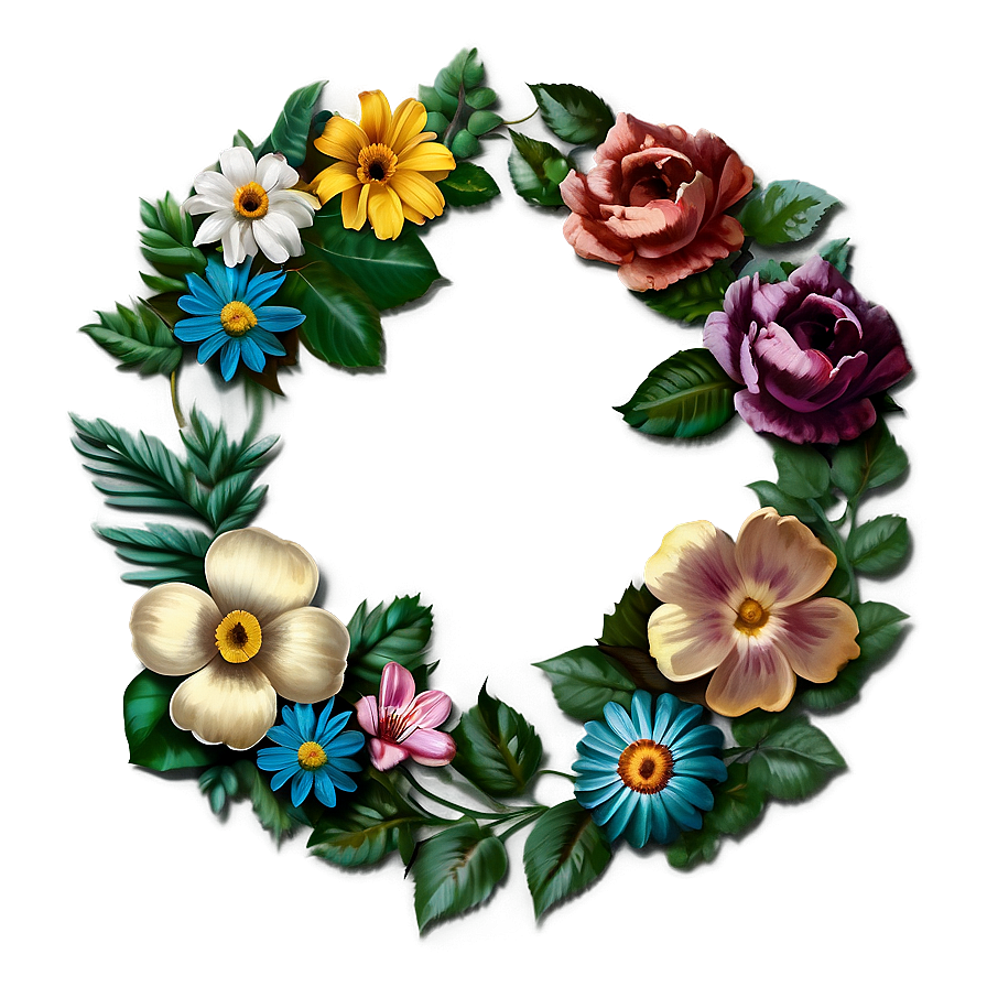 Vintage Flower Circle Png Tbx11 PNG