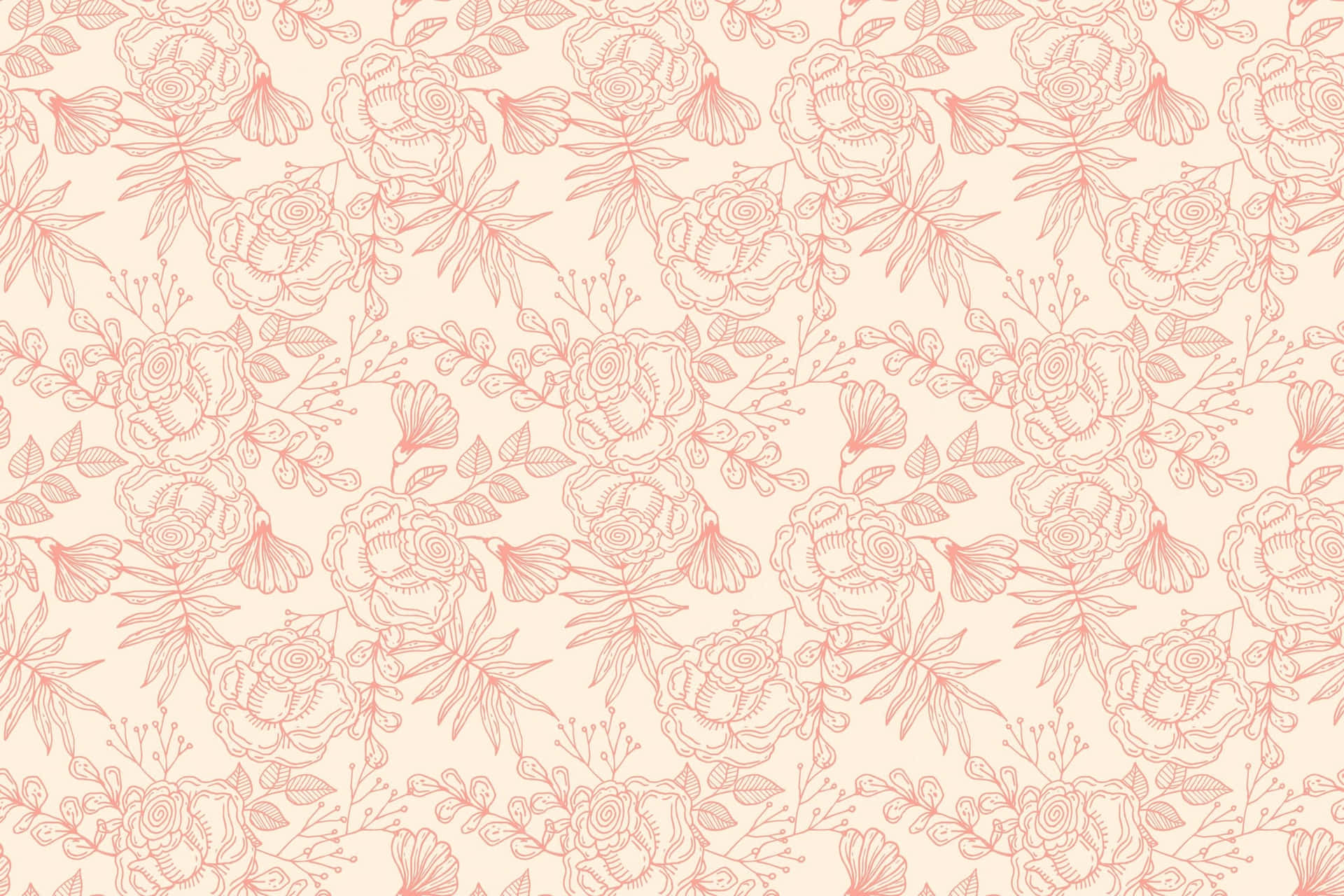 Light Pink Vintage Flower Pattern Wallpaper