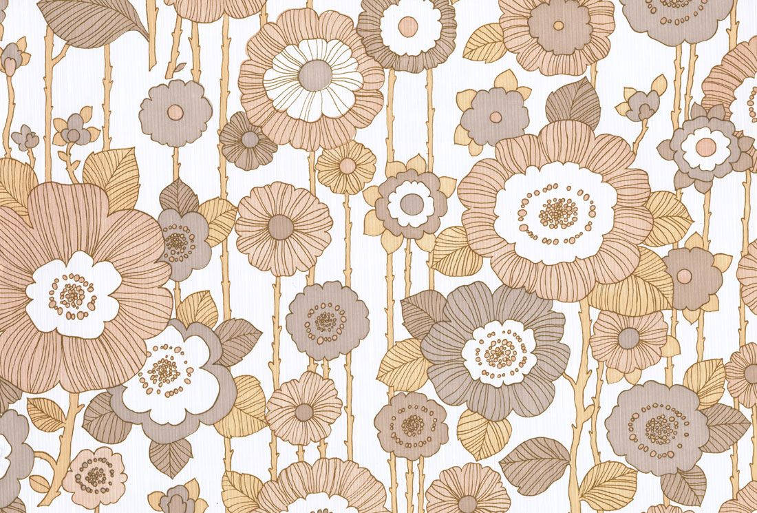 Brighten up your home with this vintage-style floral wallpaper. Wallpaper
