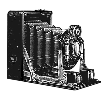 Vintage Folding Camera Illustration PNG