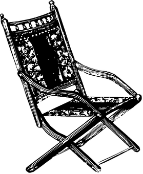Vintage Folding Chair Graphic PNG