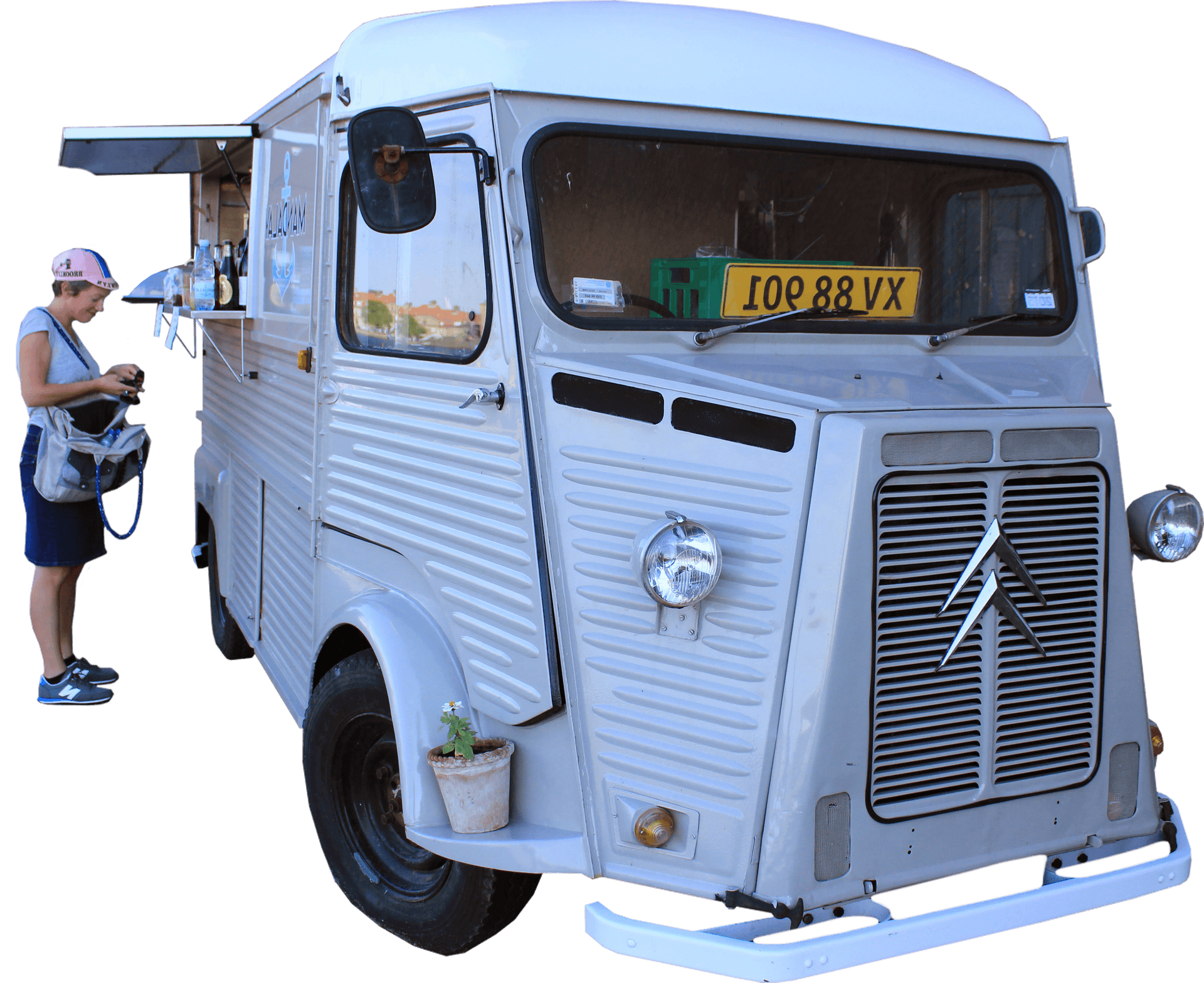 Download Vintage Food Truckwith Customer | Wallpapers.com