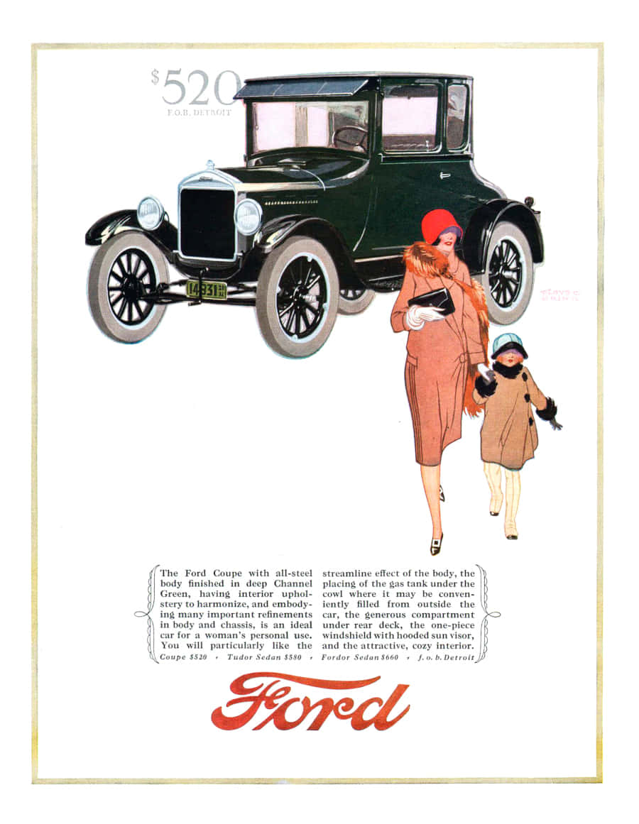 Download Vintage Ford Coupe Advertisement1920s Wallpaper | Wallpapers.com