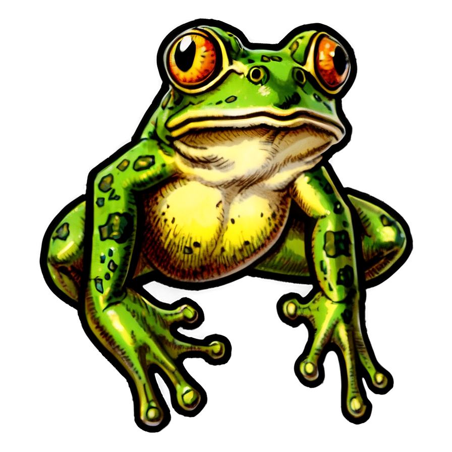 Vintage Frog Drawing Png 06212024 PNG