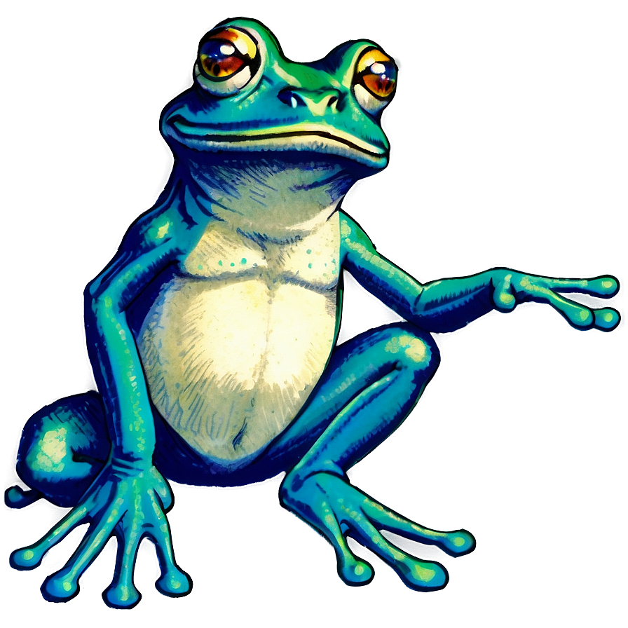 Vintage Frog Drawing Png Brh PNG
