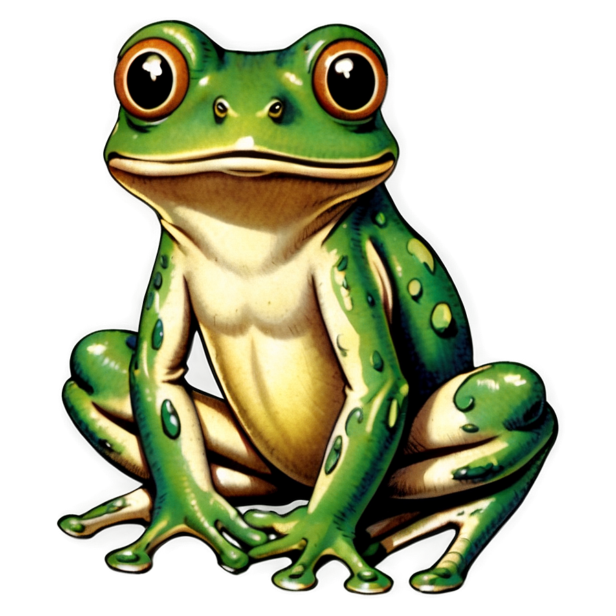 Vintage Frog Drawing Png Ndr PNG