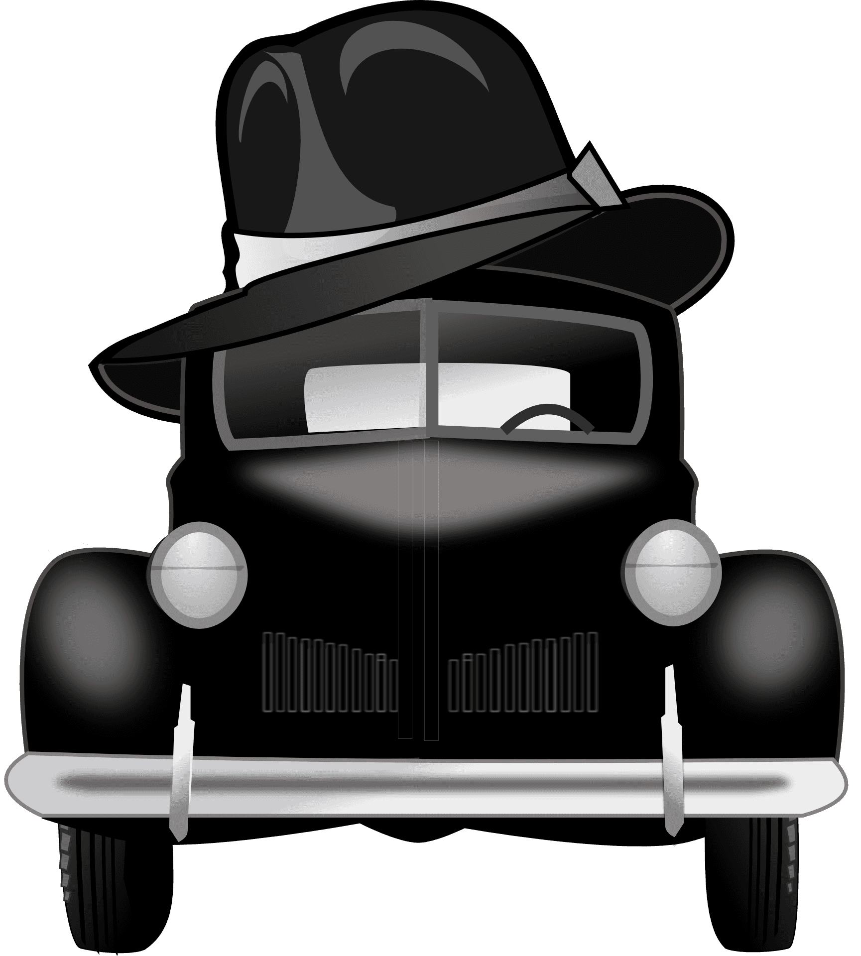 Vintage Gangster Car Vector PNG