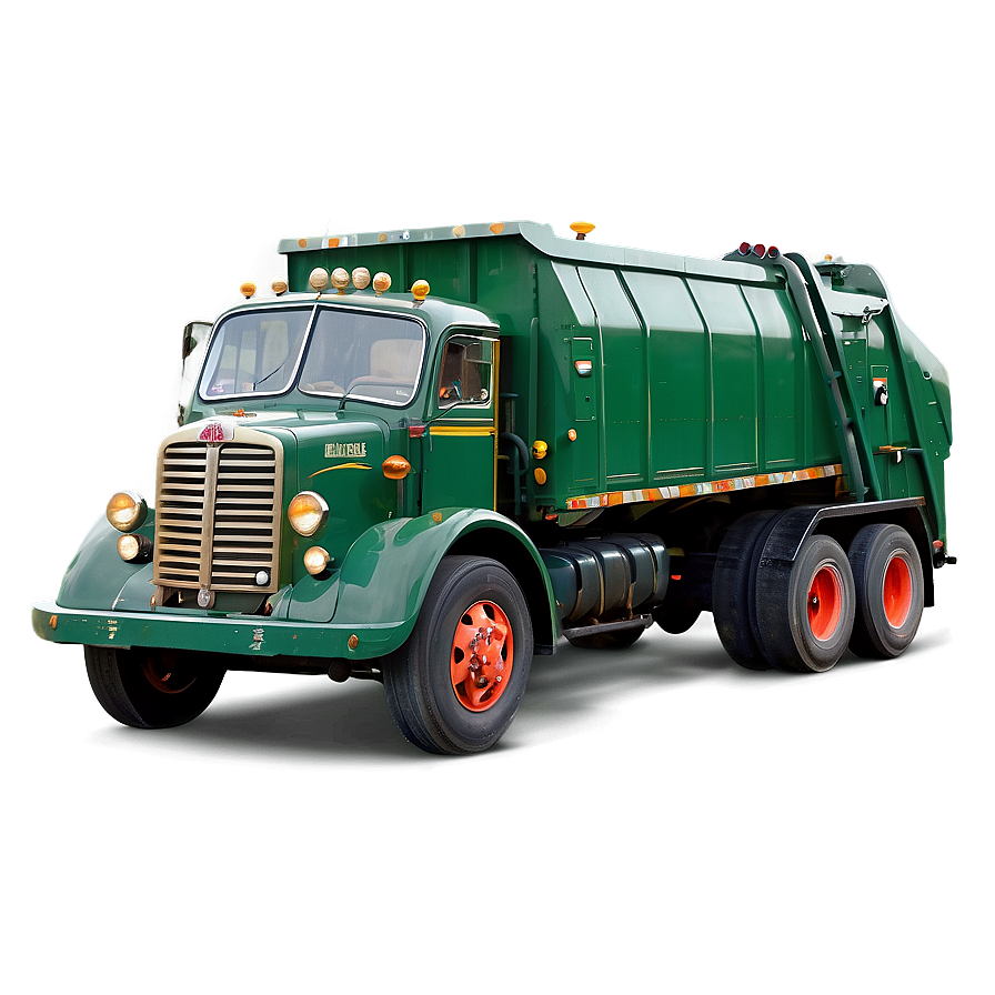 Vintage Garbage Truck Png 06202024 PNG