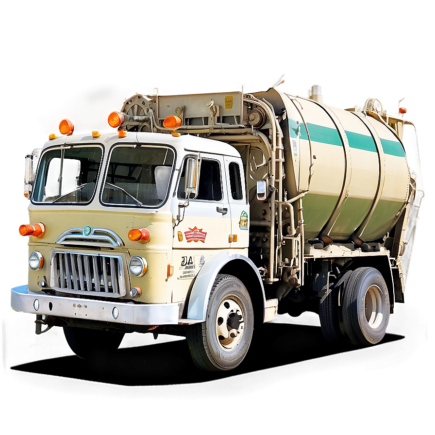 Vintage Garbage Truck Png 06202024 PNG