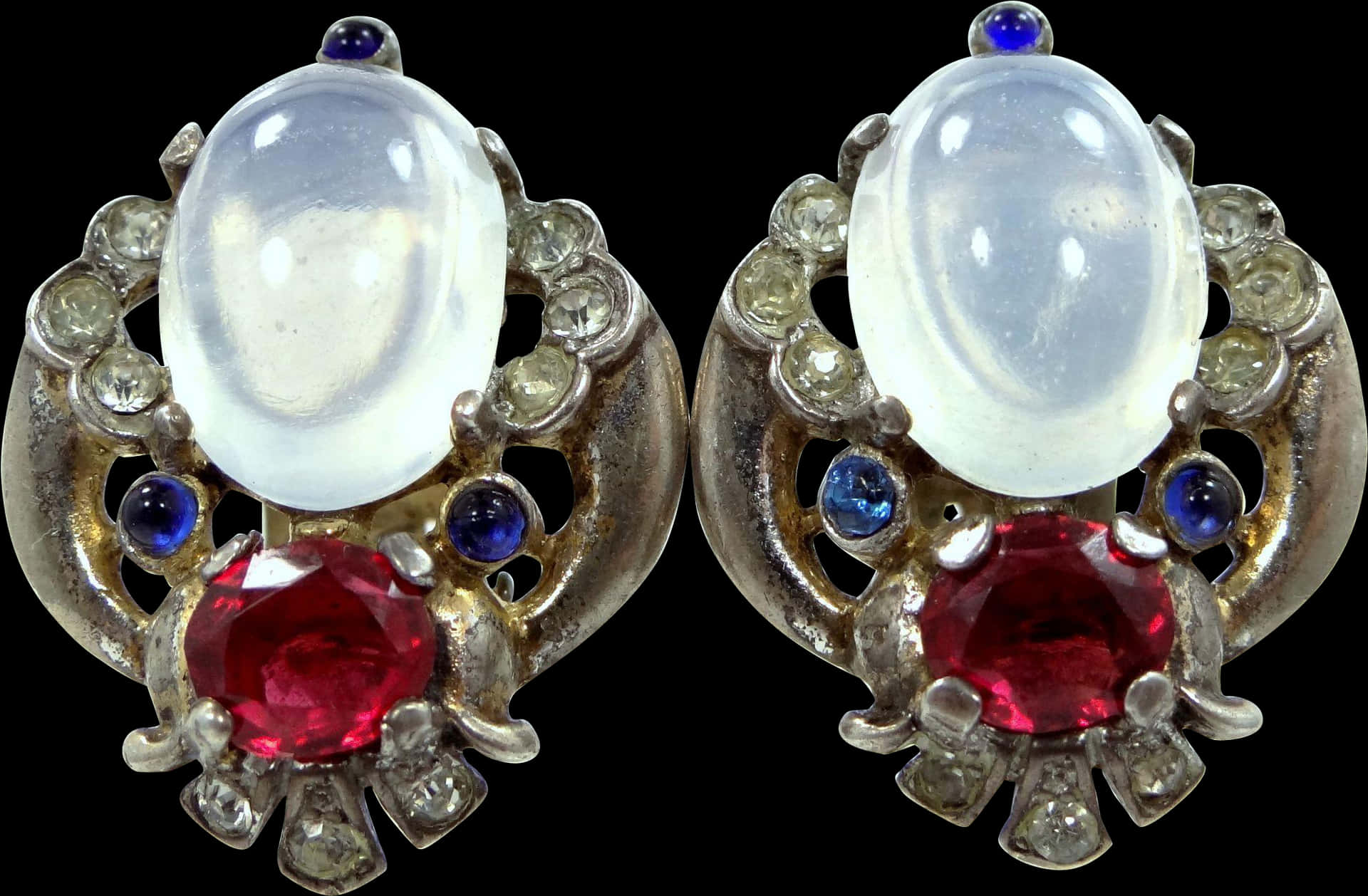 Vintage Gemstone Earrings PNG
