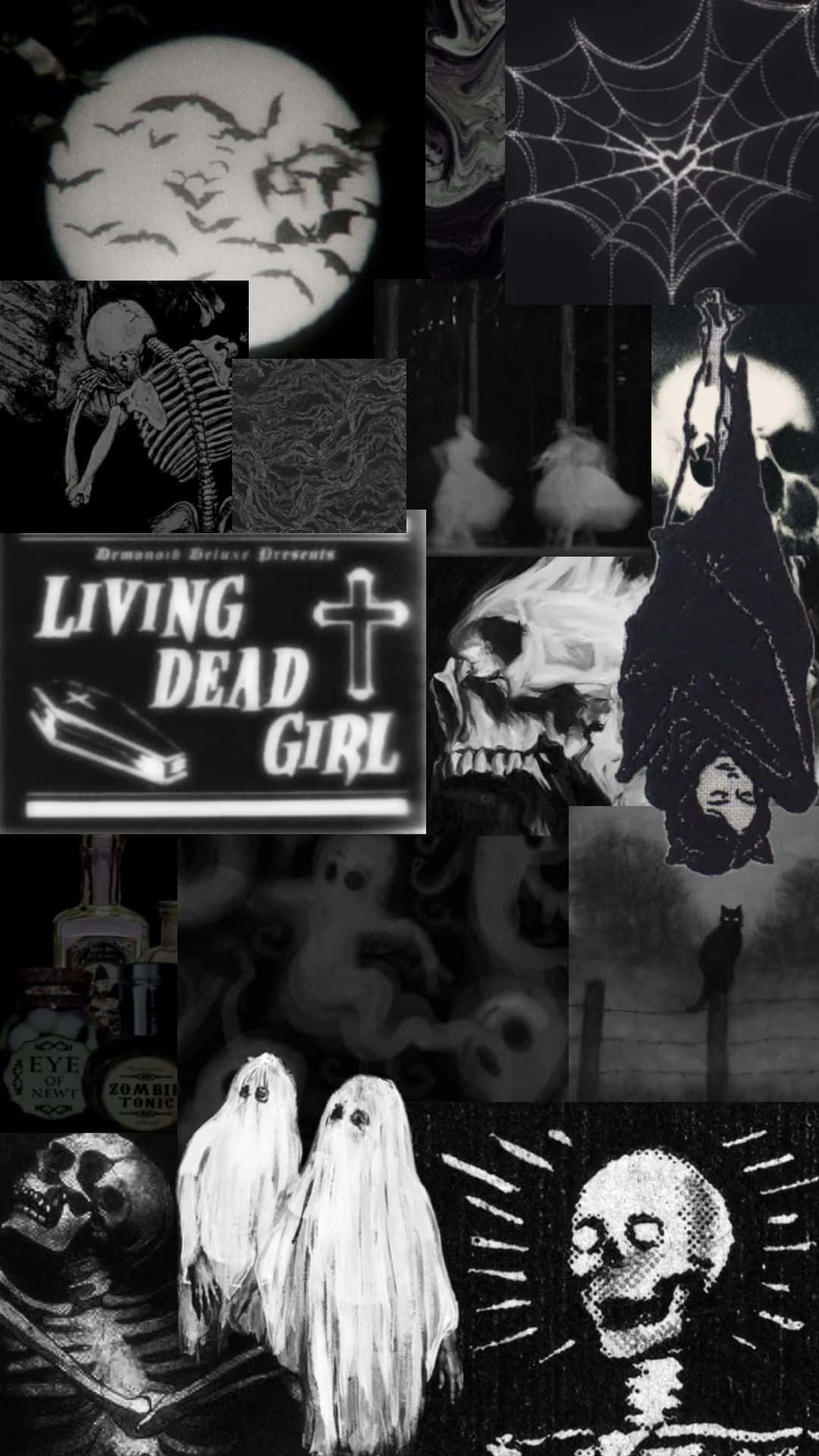 Vintage Ghost Collage Aesthetic Wallpaper