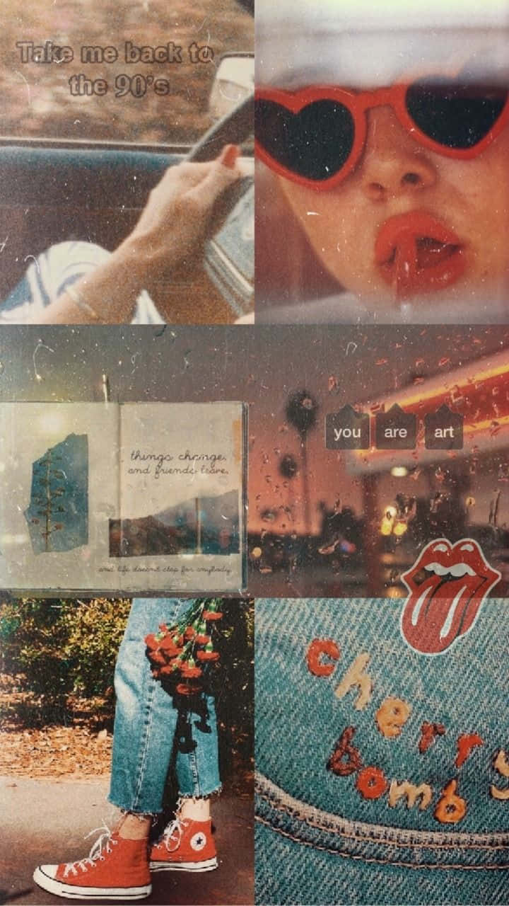 A Collage Of Photos Of The Rolling Stones Wallpaper