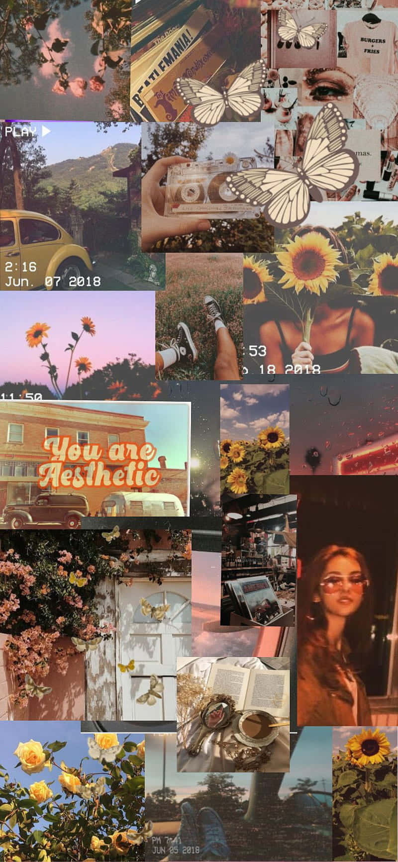 Step back in time with this vintage girl aesthetic Wallpaper