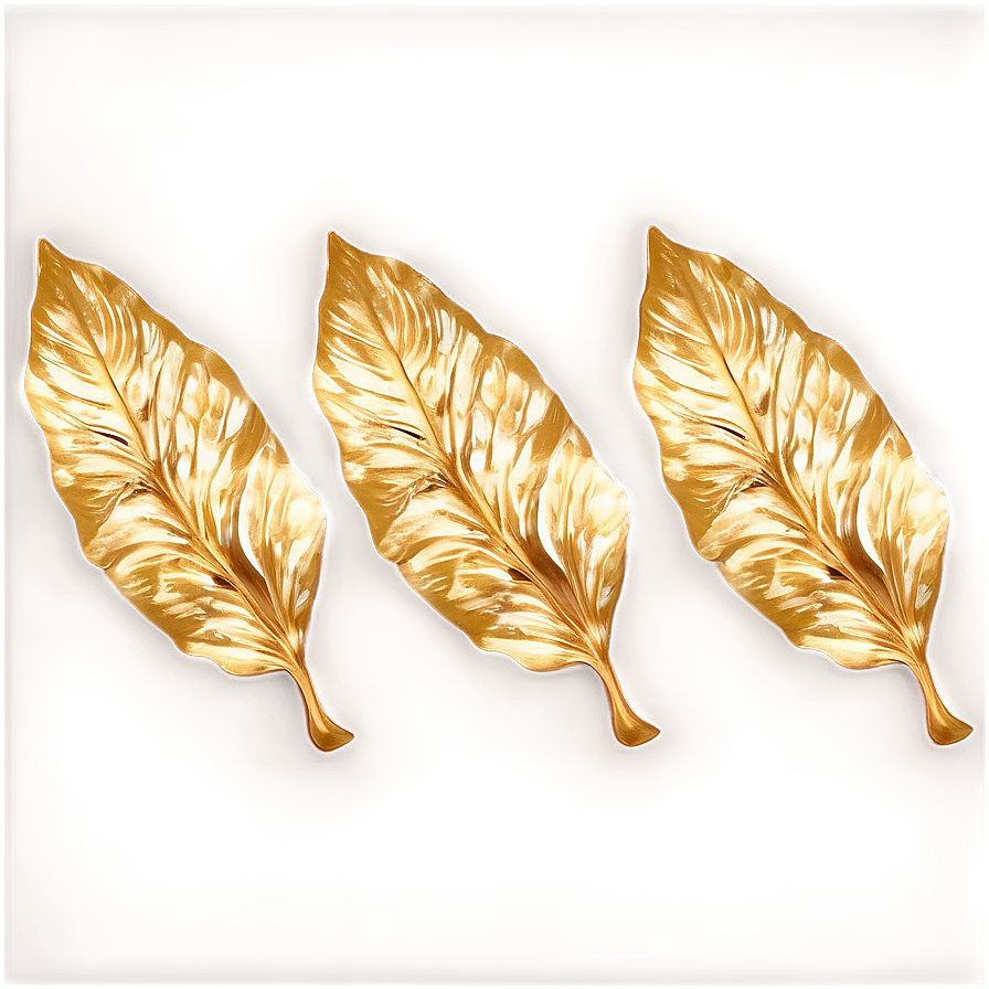 Vintage Gold Leaves Pattern Png Rwj PNG