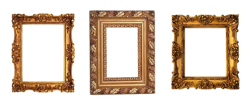 Vintage Golden Picture Frames Collection PNG