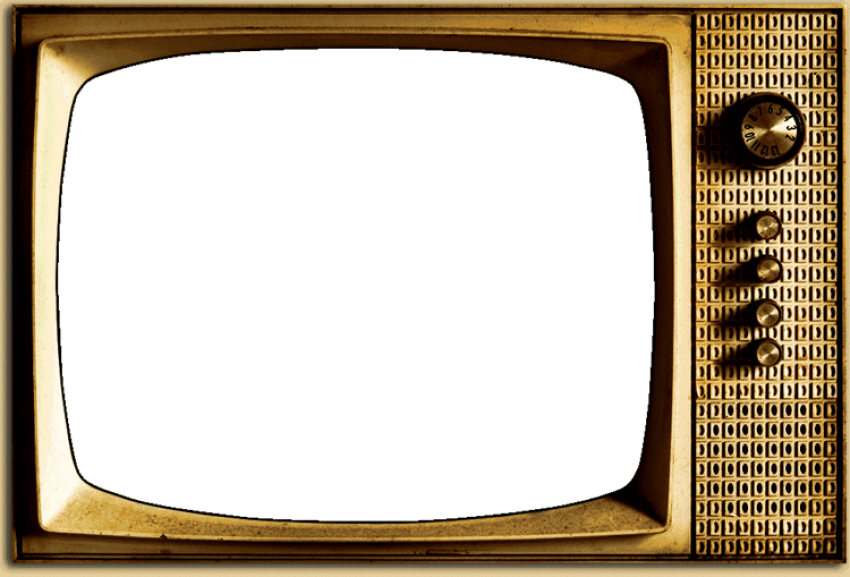 Vintage Golden Television Set PNG