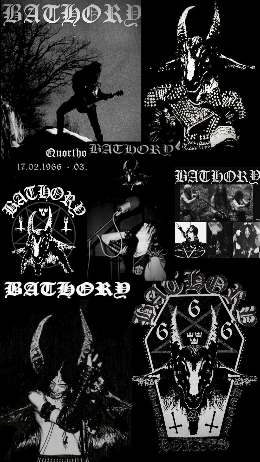 Vintage Goth Bathory Tribute Collage Wallpaper