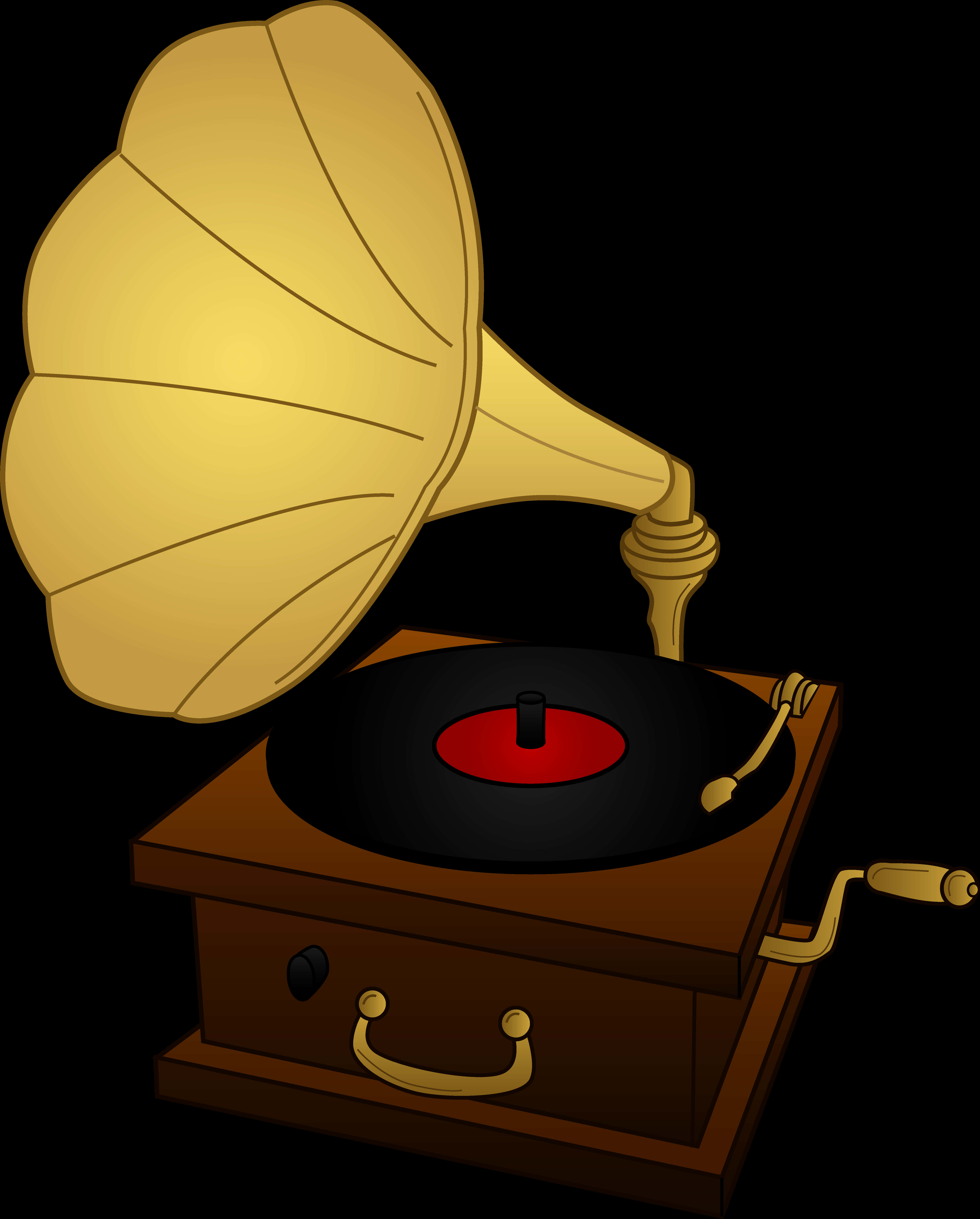 Vintage Gramophone Illustration PNG