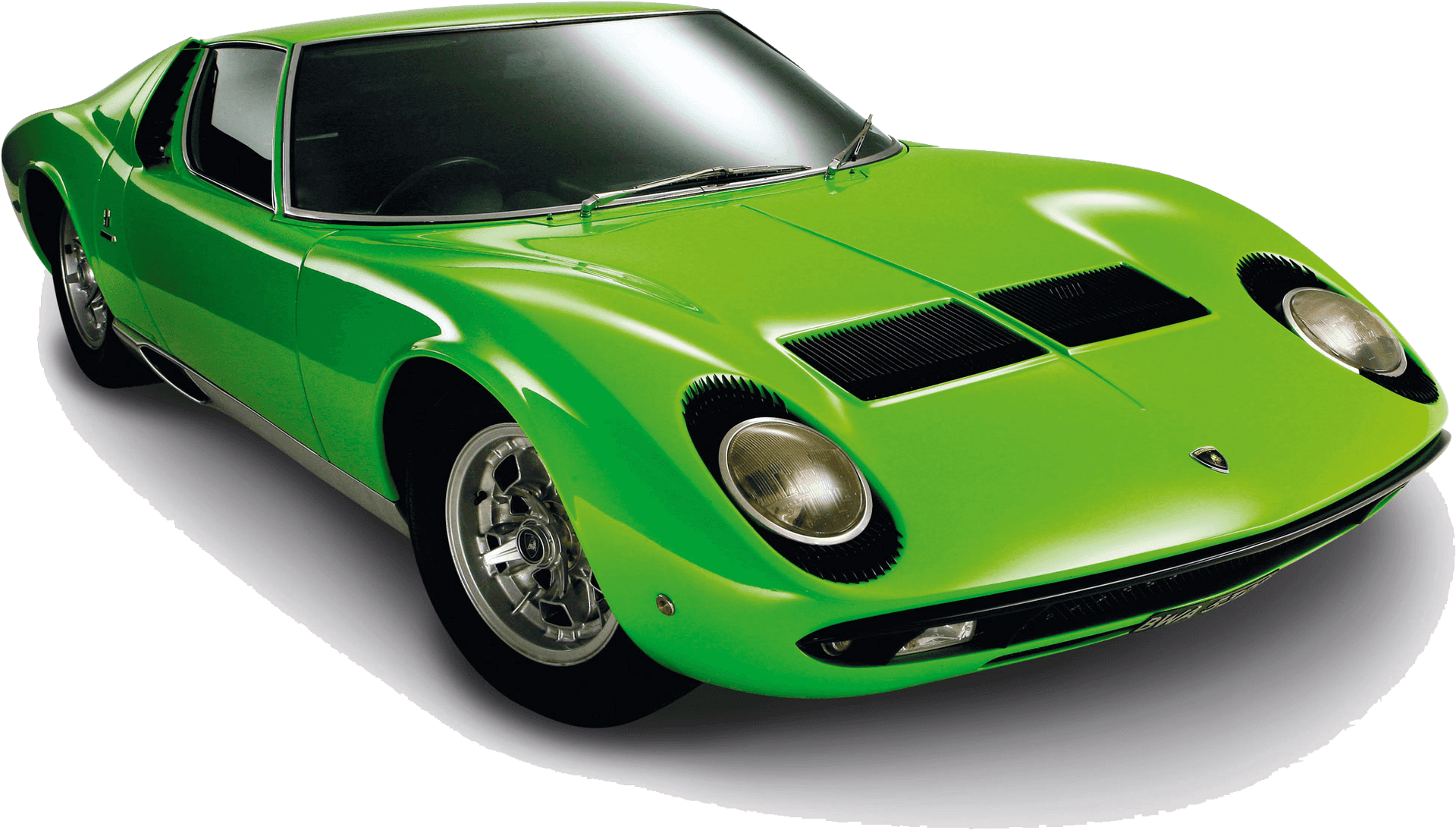 Vintage Green Lamborghini Miura Classic Car PNG