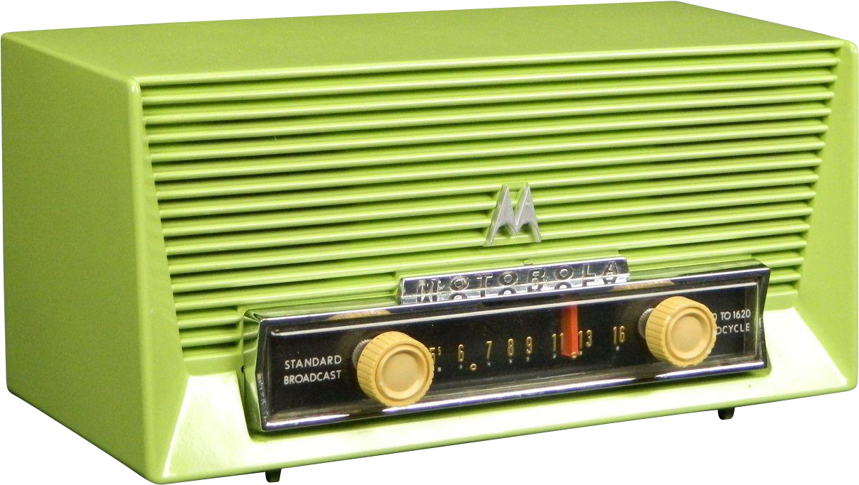 Vintage Green Motorola Radio PNG