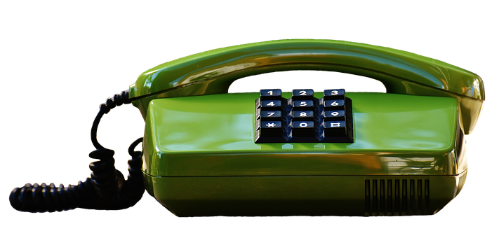 Vintage Green Rotary Phone PNG