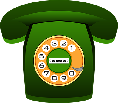 Vintage Green Rotary Phone Illustration PNG