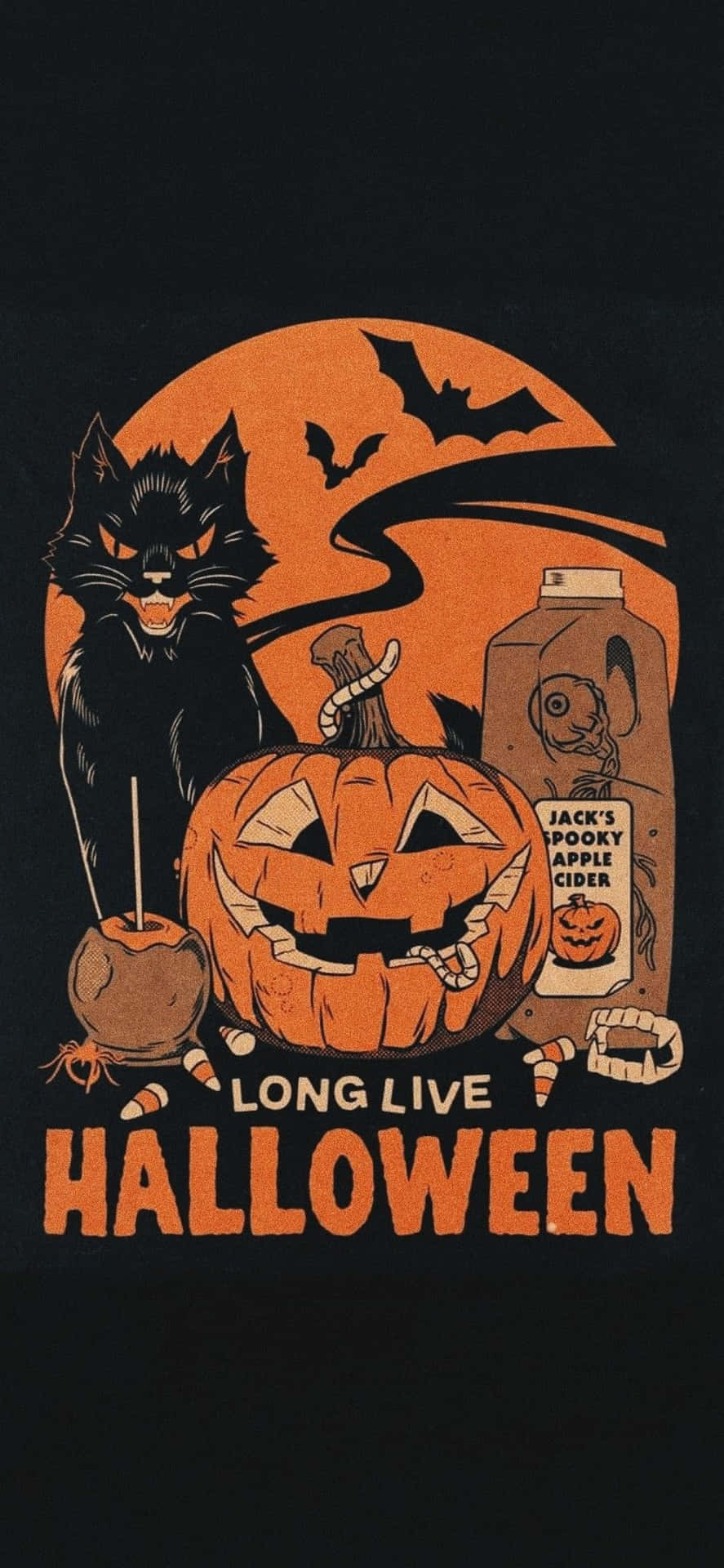 Vintage Halloween Celebration Graphic Wallpaper