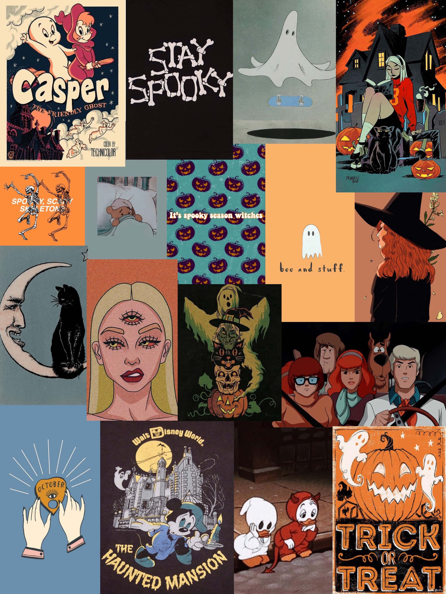 Vintage Halloween Collage Aesthetic Wallpaper