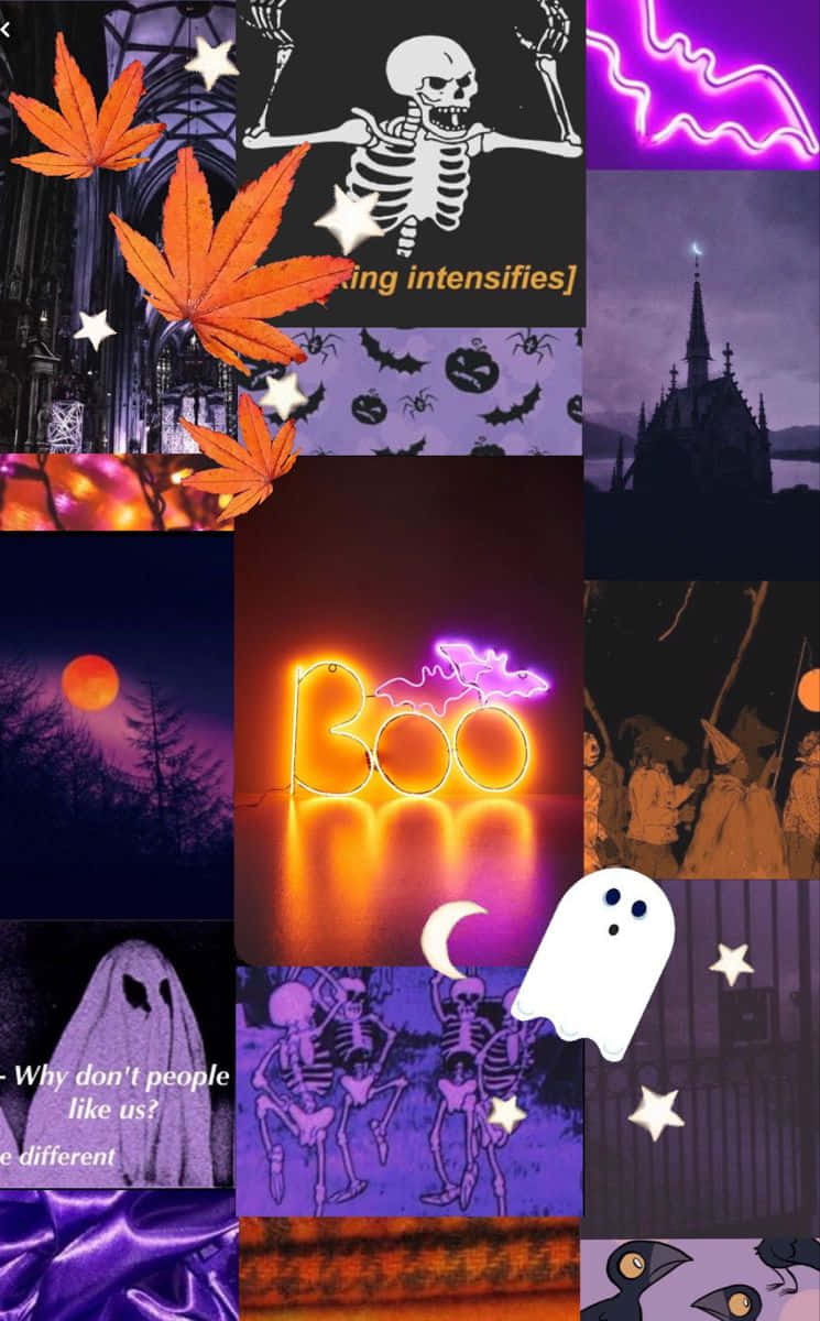 Vintage Halloween Collage Aesthetic.jpg Wallpaper