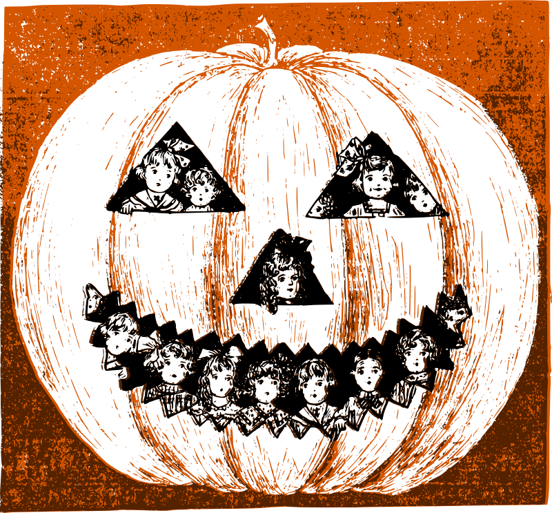 Vintage Halloween Pumpkin Carving PNG