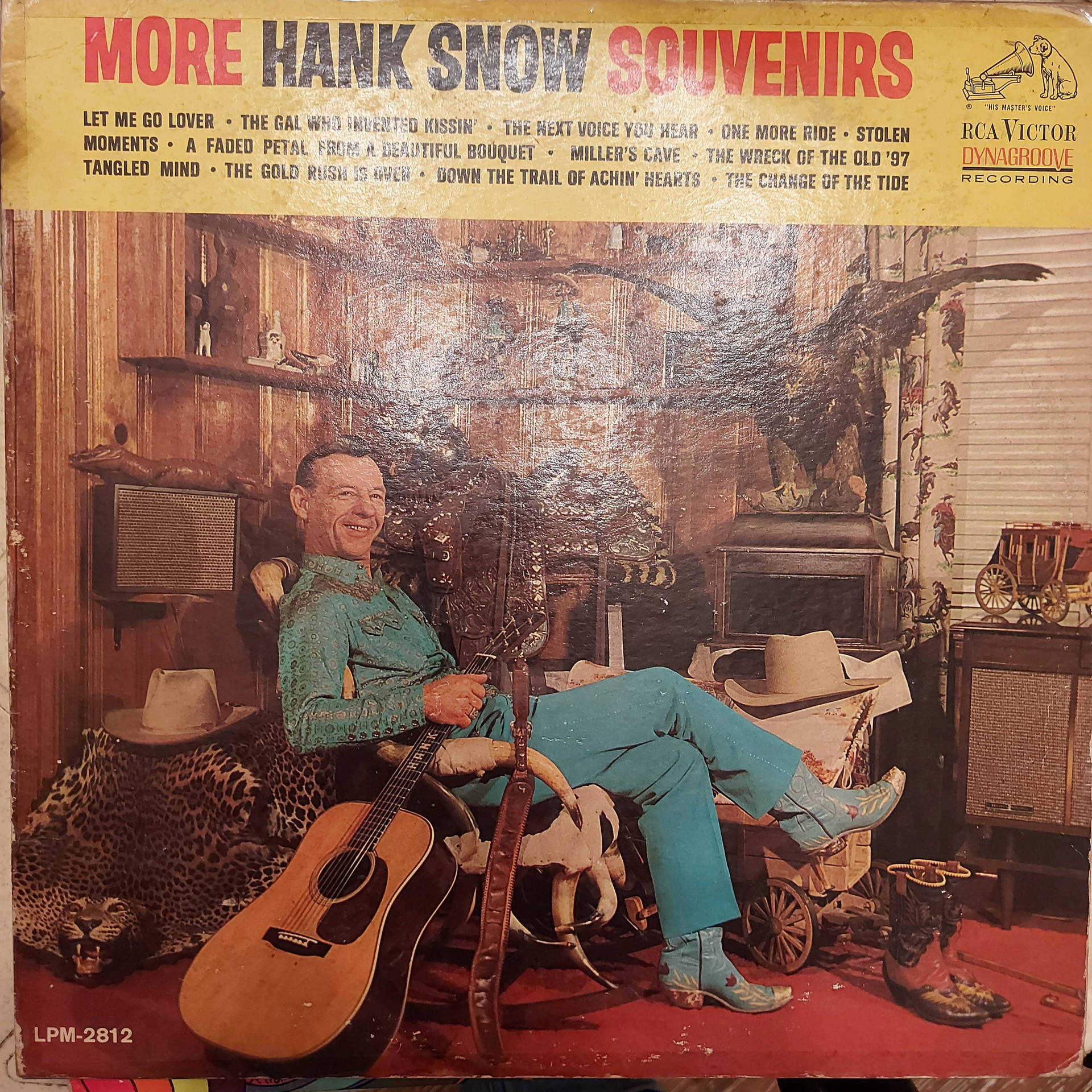 Vintage Hank Snow Souvenirs Vinyl Tapet. Wallpaper