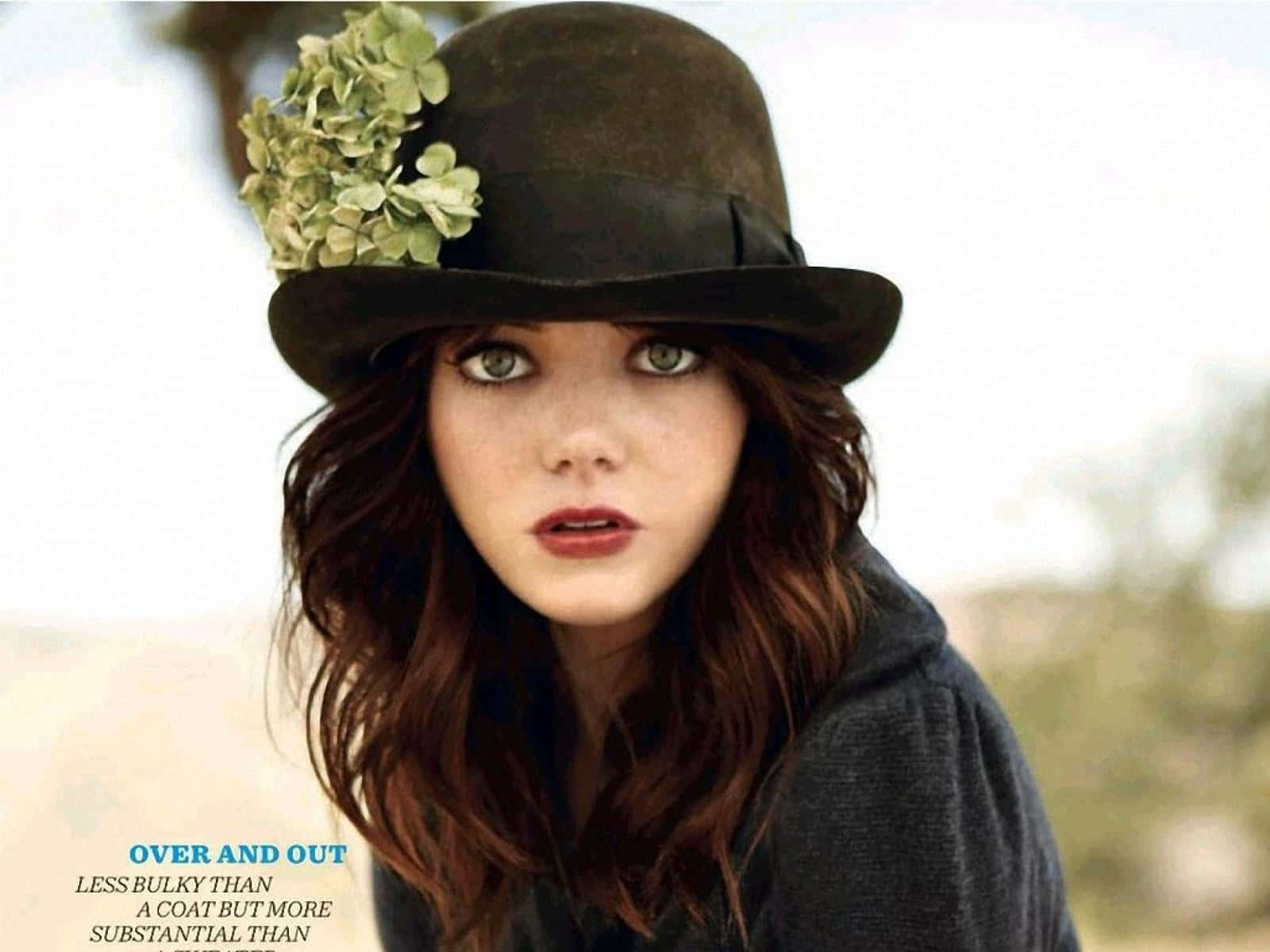 Vintage Hat Fashion Portrait Wallpaper