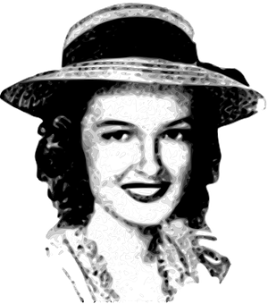 Vintage Hat Girl Stylized Portrait PNG
