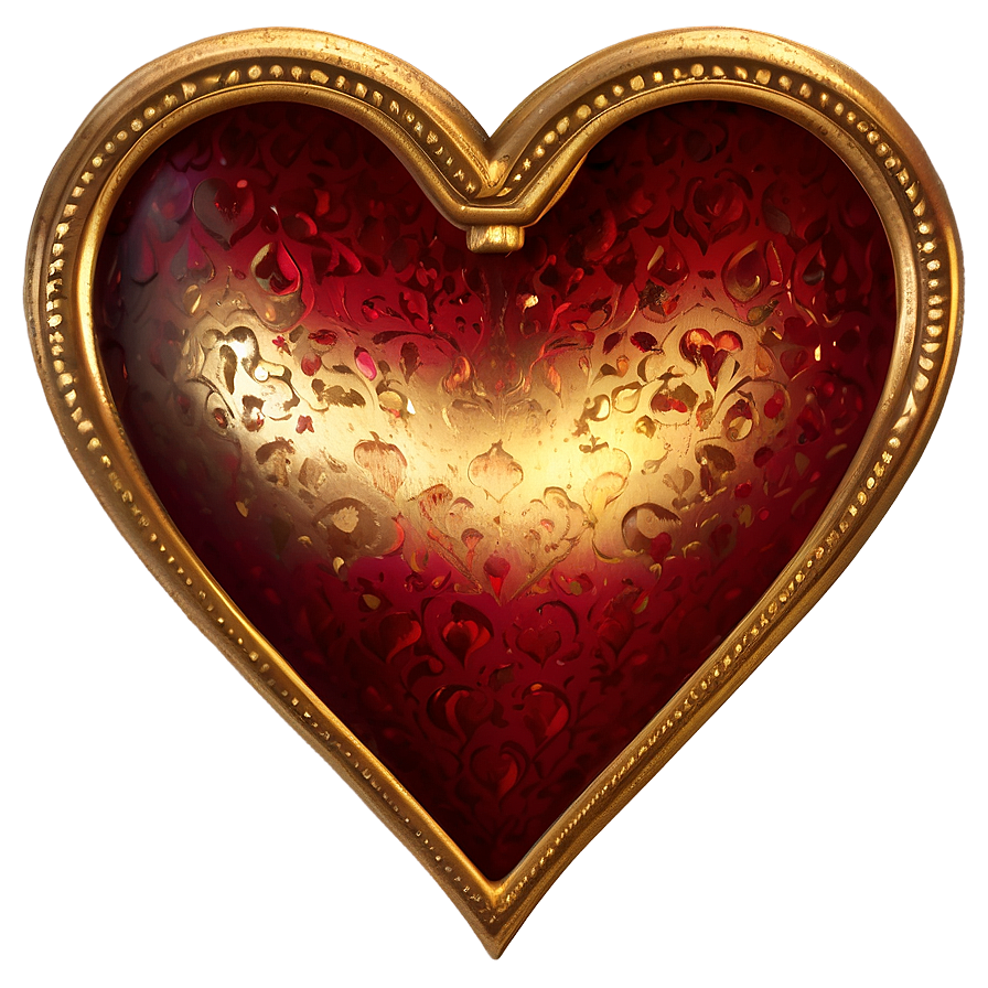 Vintage Heart Clipart Style Png 05252024 PNG