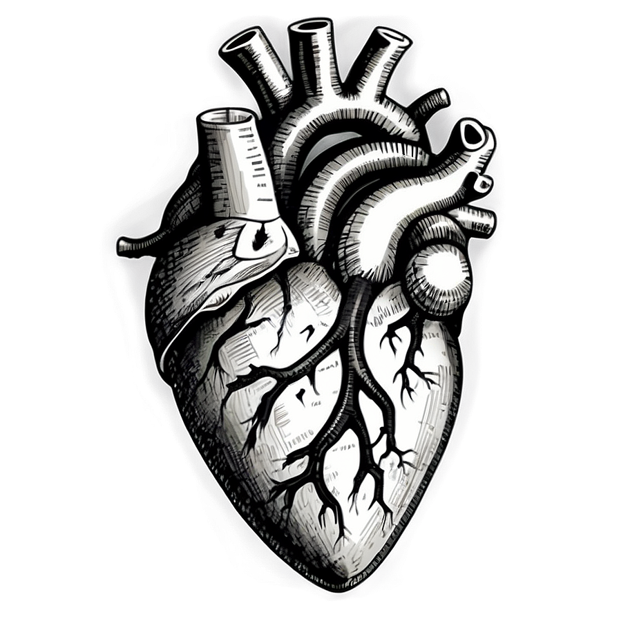 Vintage Heart Drawing Png Buc92 PNG