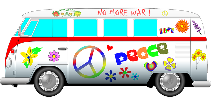 Download Vintage Hippie Peace Van | Wallpapers.com