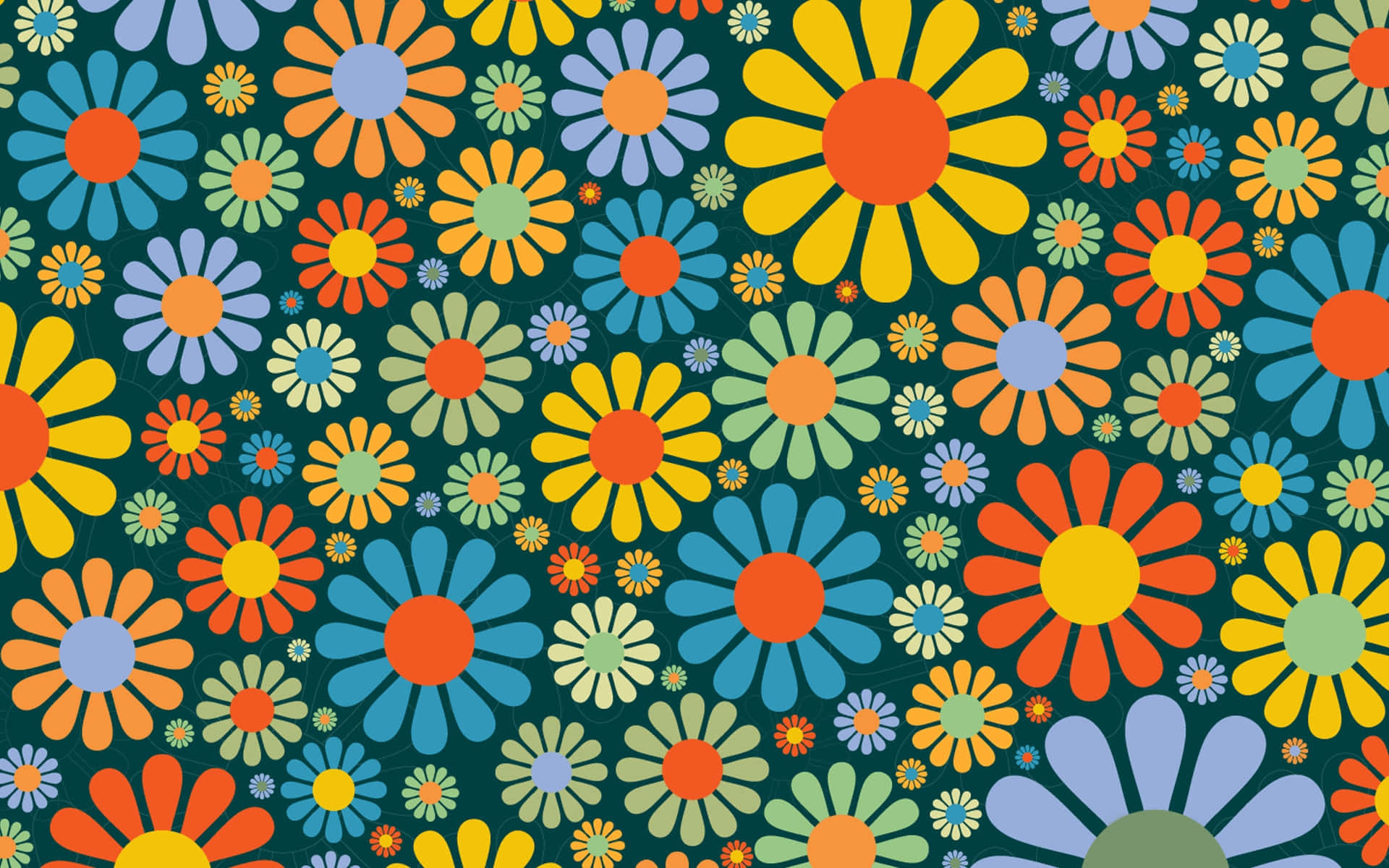 Vintage Floral Hippie Wallpaper