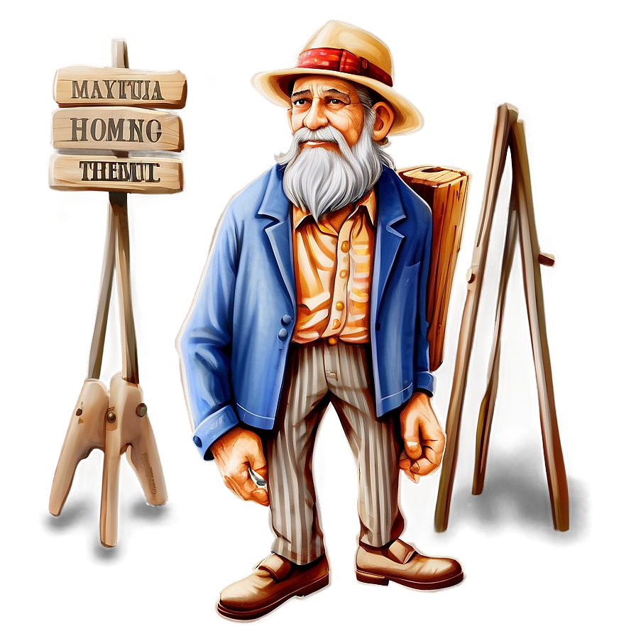 Vintage Hobo Drawing Png 06242024 PNG