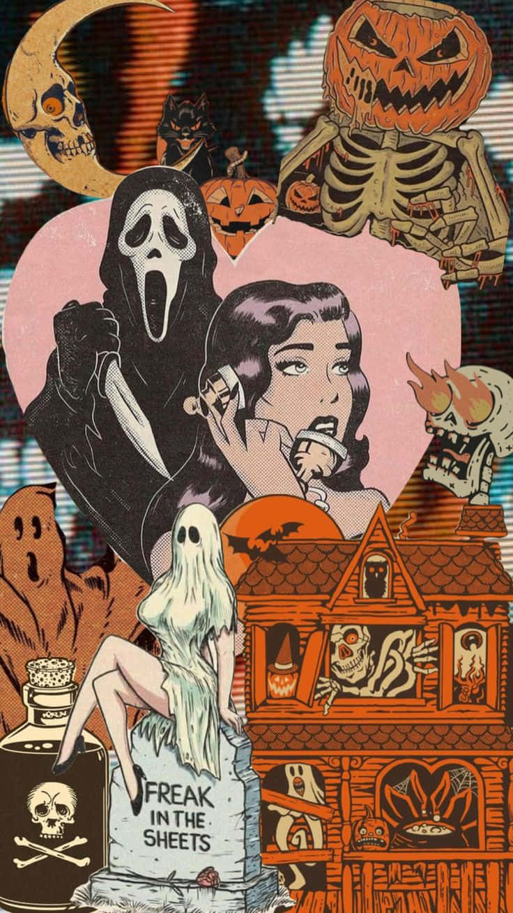 Vintage Horror Collage Aesthetic.jpg Wallpaper