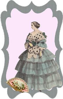 Vintage Illustration Victorian Lady PNG