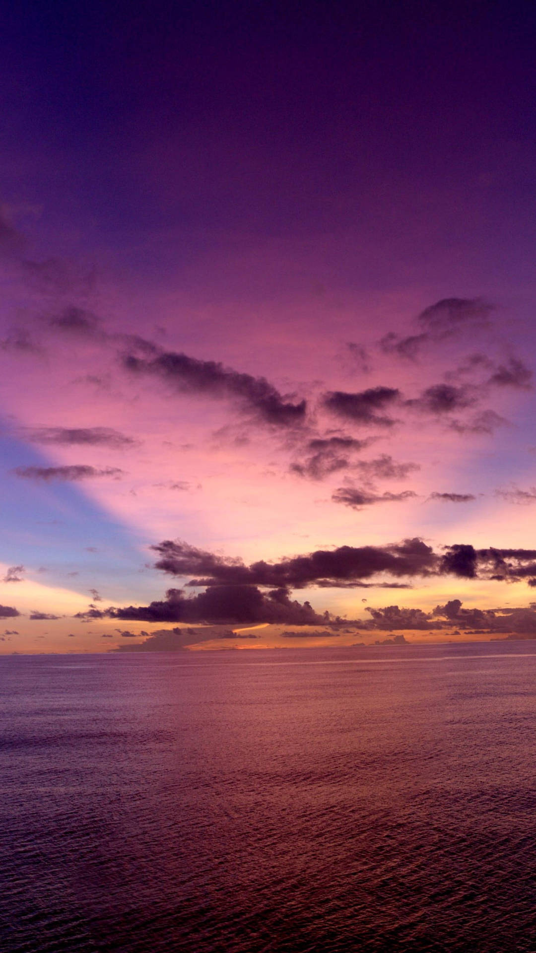 Vintageiphone Lila Sonnenuntergang Ozean Wallpaper