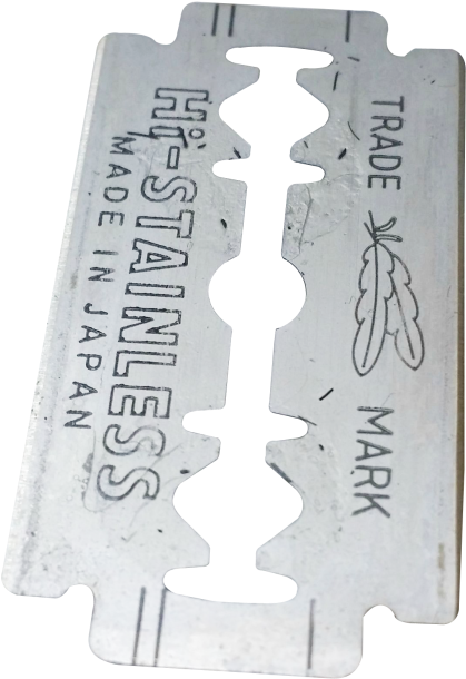 Vintage Japanese Stainless Steel Razor Blade PNG