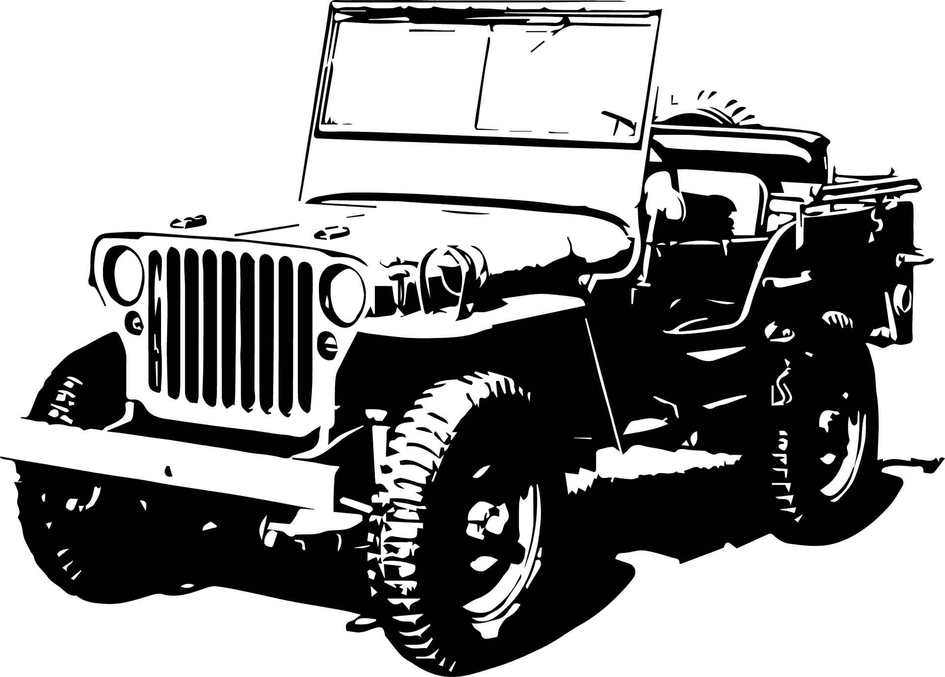 Vintage Jeep Sketch PNG